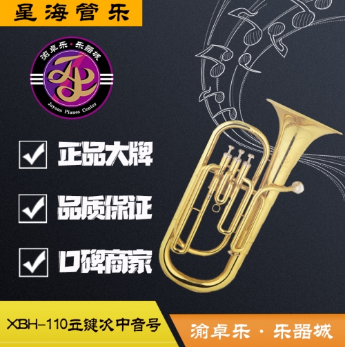 星海西洋管乐器XBH-110立键次中音号 扁键上低音号4扁键抱号